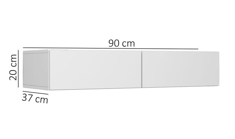 Imagem de aparador com 2 gavetas suspenso pequeno 90cm moderno