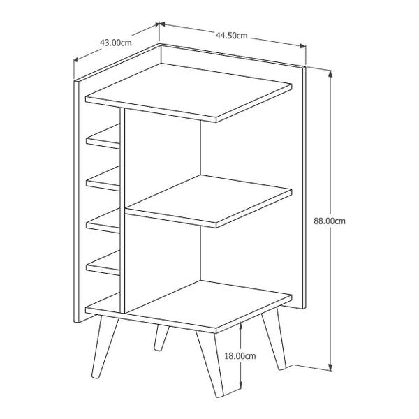Imagem de Aparador Com Adega Canto Pés Palito Milão Cor Branco