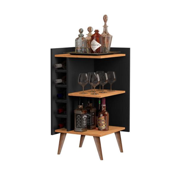 Aparador Com Adega Canto Pés Palito Milão Cor Preto/Nature - Comprar Moveis Em Casa - Comprar Móveis Em Casa Imagem de Aparador Com Adega Canto Pés Palito Milão Cor Preto/Nature - Comprar Moveis Em Casa