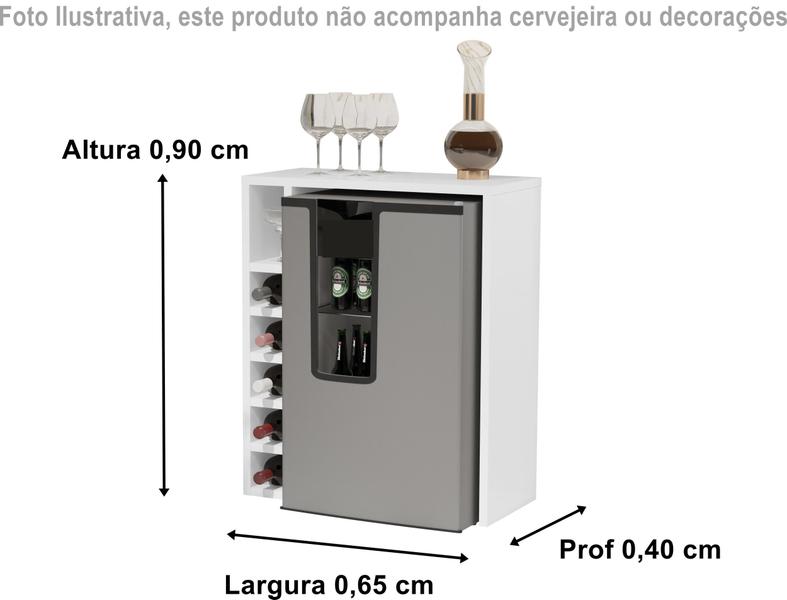 Imagem de Aparador com Adega Inove Carvalho Cervejeira ou Frigobar Cores - MJM Casa dos moveis