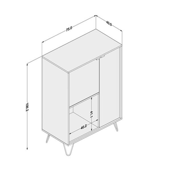 Imagem de Aparador com Pés de Metal 2 Portas 1 Nicho Cayman