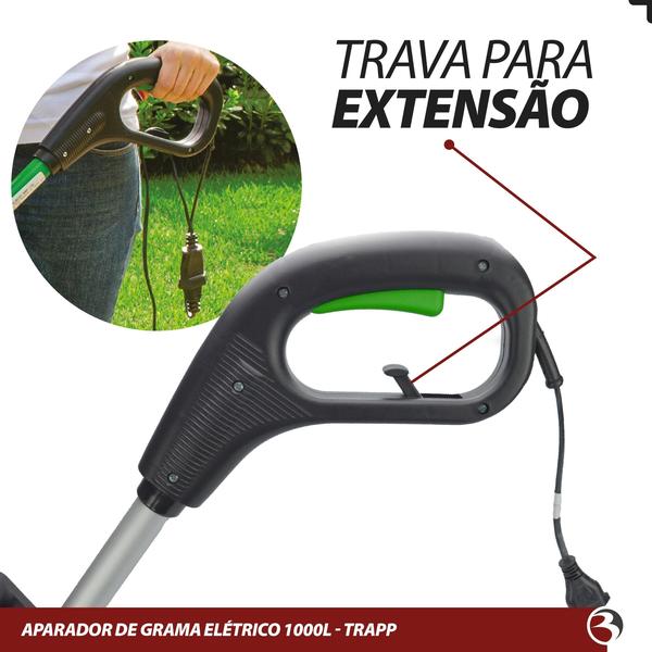 Imagem de Aparador Cortador de Grama Elétrico 1000w Para Casa Jardim Master 1000L Trapp