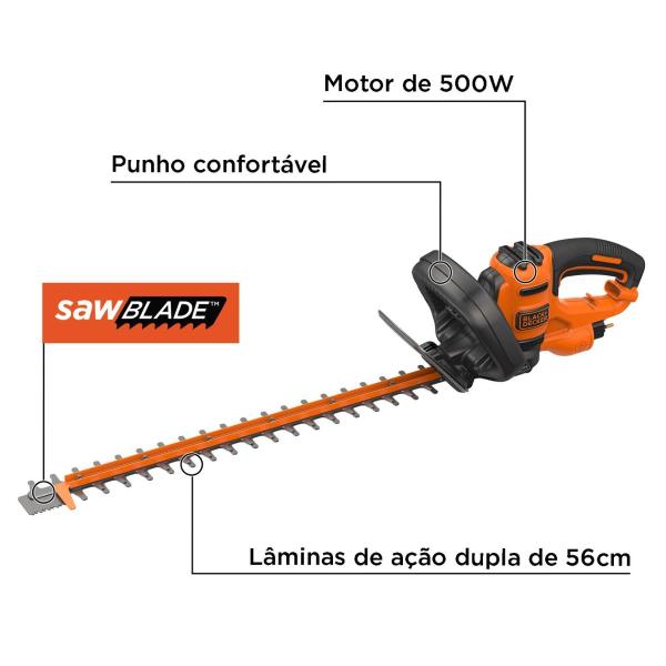 Imagem de Aparador De Cerca Viva 22'' 500w Black+decker Behts401 220v