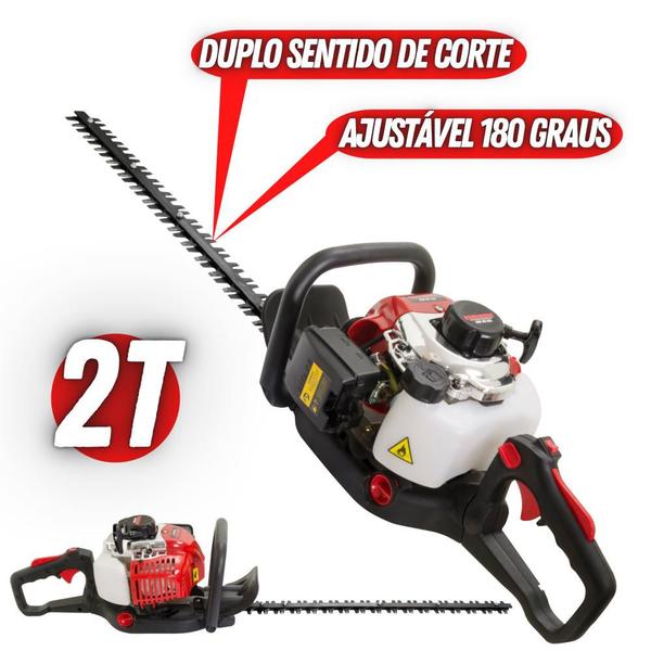 Imagem de Aparador De Cerca Viva Kawashima HT23 à Gasolina 2T Com Duas Lâminas Para Duplo Sentido de Corte