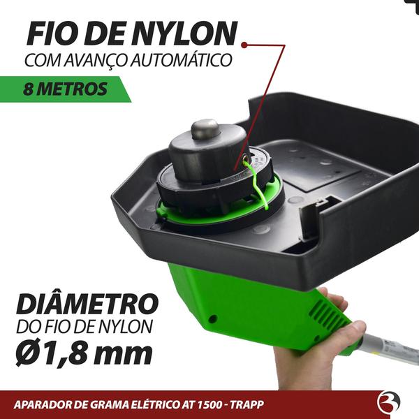 Imagem de Aparador de Grama 1500W Com Fio de Nylon Master AT1500 Trapp