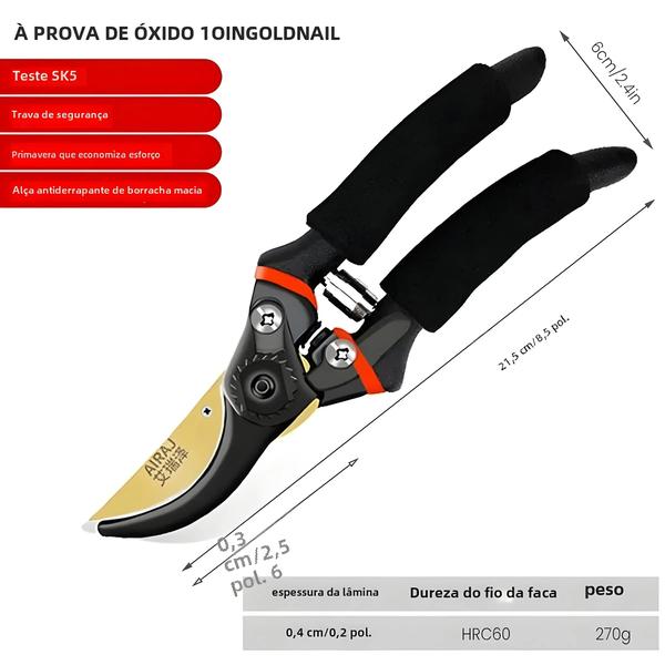 Aparador de Jardim Multifuncional - Tesoura de Poda Manual Resistente e Durável Imagem de Aparador de Jardim Multifuncional - Tesoura de Poda Manual Resistente e Durável