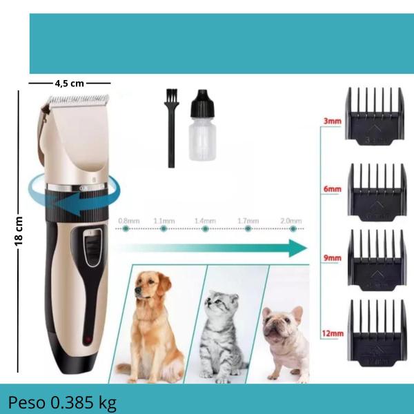 Imagem de Aparador de Pelos para Pets com 4 Pentes Profissionais