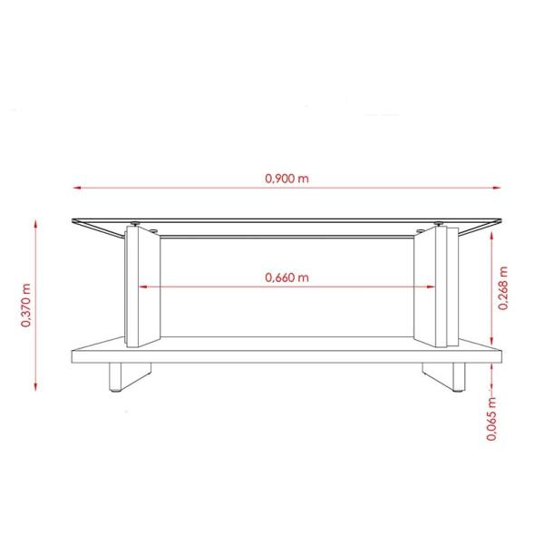 Imagem de Aparador de Sala e Mesa de Centro Para Sala Frizz Cor Cinamomo e Off White - Madetec Móveis