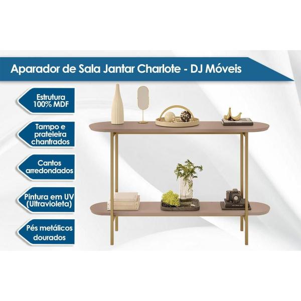 Imagem de Aparador de Sala Jantar Charlote c/ 2 Prateleiras Griz - DJ Móveis