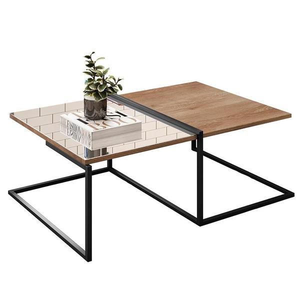 Aparador Decorativo com Mesa de Centro Espelhada Industrial D01 Design Demolição - Lyam Decor Imagem de Aparador Decorativo com Mesa de Centro Espelhada Industrial D01 Design Demolição - Lyam Decor