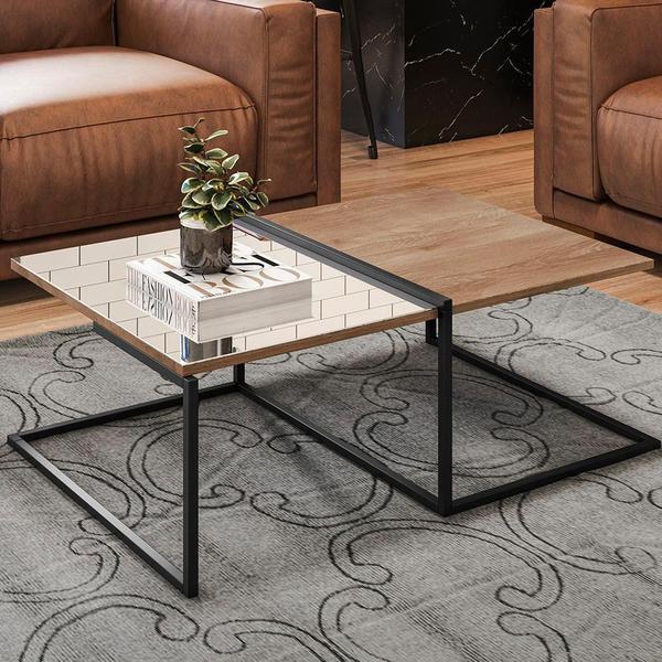 Aparador Decorativo com Mesa de Centro Espelhada Industrial D01 Design Demolição - Lyam Decor Imagem de Aparador Decorativo com Mesa de Centro Espelhada Industrial D01 Design Demolição - Lyam Decor