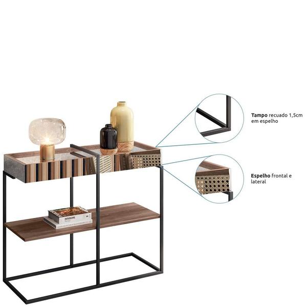 Aparador Decorativo com Mesa de Centro Espelhada Industrial D01 Design Demolição - Lyam Decor Imagem de Aparador Decorativo com Mesa de Centro Espelhada Industrial D01 Design Demolição - Lyam Decor