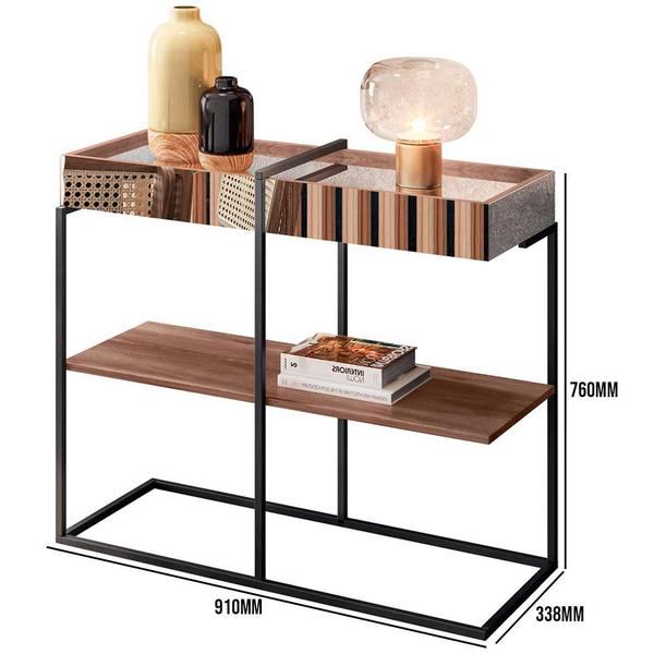 Aparador Decorativo com Mesa de Centro Espelhada Industrial D01 Design Demolição - Lyam Decor Imagem de Aparador Decorativo com Mesa de Centro Espelhada Industrial D01 Design Demolição - Lyam Decor