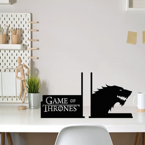 Imagem de Aparador DVD Porta Livros Série Game Of Thores Lobo MDF Decorativo de Mesa