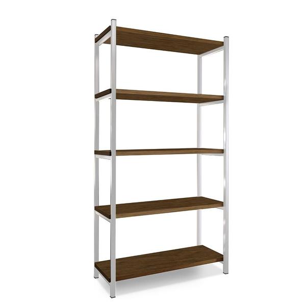 Aparador Grande Em Aço 5 Prateleiras 90 cm Imbuia Branco Garen Steel Mobile Imagem de Aparador Grande Em Aço 5 Prateleiras 90 cm Imbuia Branco Garen Steel Mobile