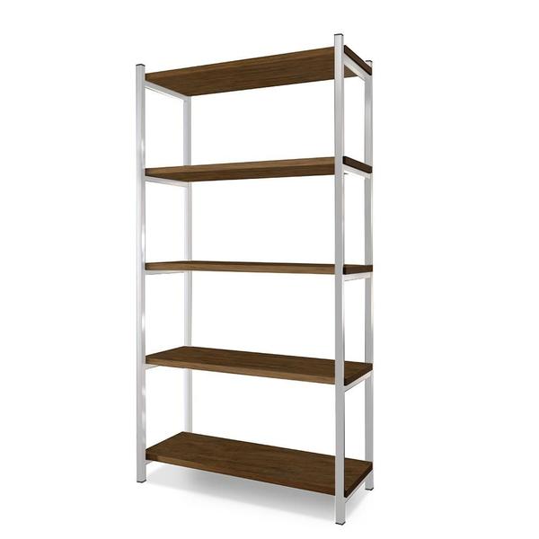 Aparador Grande Em Aço 5 Prateleiras 90 cm Imbuia Branco Garen Steel Mobile Imagem de Aparador Grande Em Aço 5 Prateleiras 90 cm Imbuia Branco Garen Steel Mobile