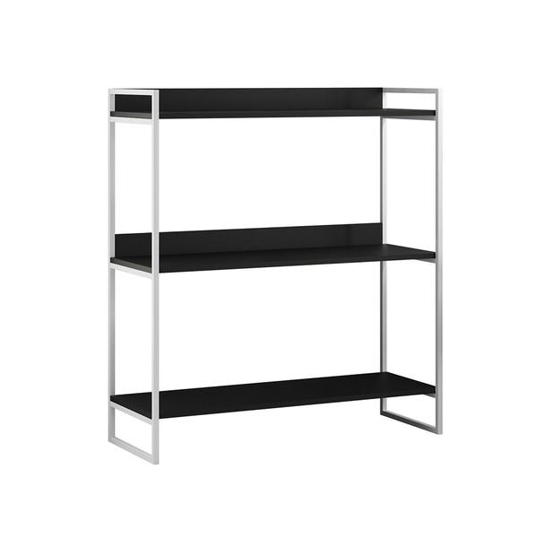 Aparador Industrial 3 Prateleiras Córdoba 95cm Branco e Preto - IRON WOOD Imagem de Aparador Industrial 3 Prateleiras Córdoba 95cm Branco e Preto