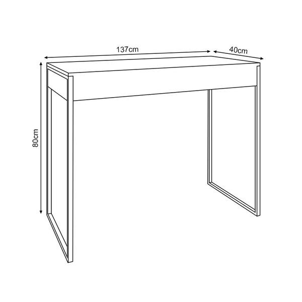 Imagem de Aparador Industrial Retangular Califórnia Amêndoa 137x40cm Base Ferro Branco 