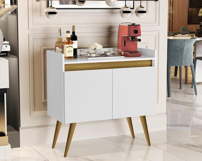 Aparador Junior Luxo 2 Portas Pés Palito Cor Branco / - Comprar Móveis Em Casa Imagem de Aparador Junior Luxo 2 Portas Pés Palito Cor Branco /