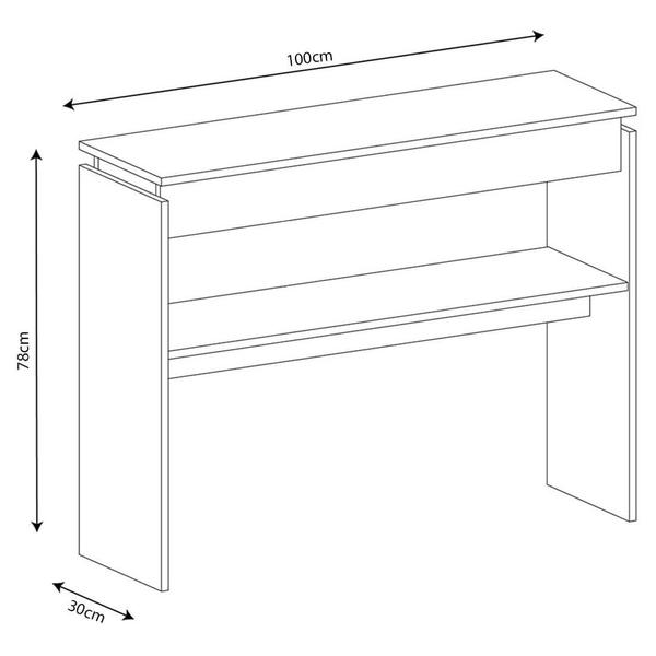 Imagem de Aparador Mesa de Apoio Decorativa em MDP e MDF com Prateleira 78x100x30cm Artely Creta