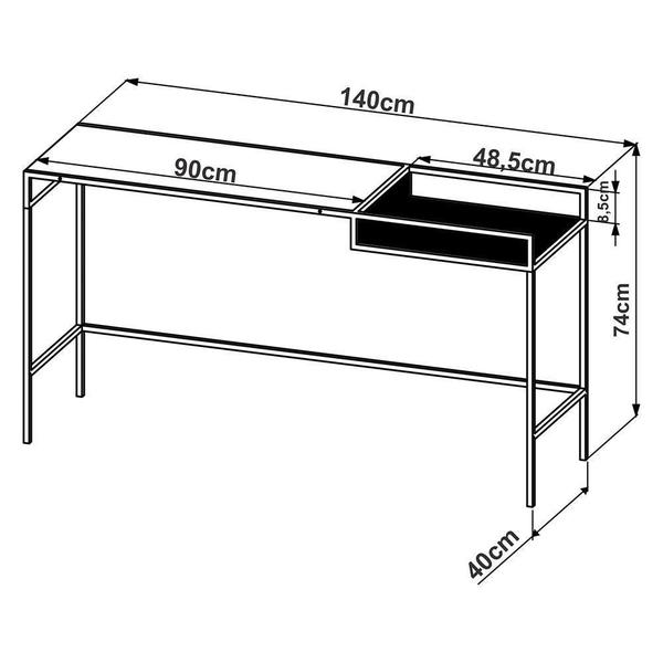 Imagem de Aparador New Vermont E Preto 140 Cm - D'rossi