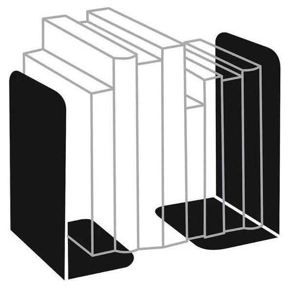 Imagem de Aparador Organizador de Livros, Bibliocanto, 1 par, Metal, Preto