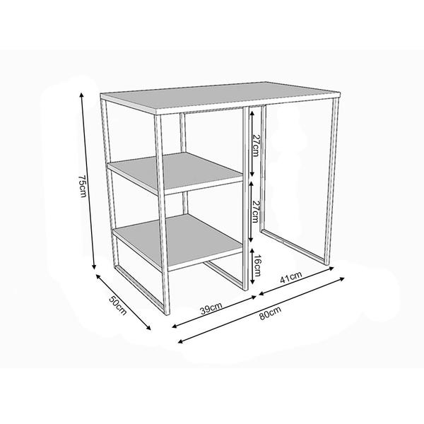 Imagem de Aparador para Adega Industrial Bourbon 80cm - Preto/carvalho