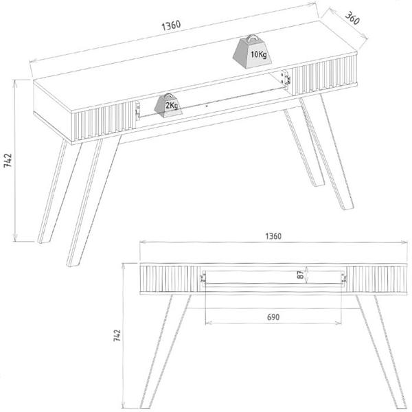 Imagem de Aparador Para Sala 136 cm Com Gaveta RIV1525 Noce Milano CLB