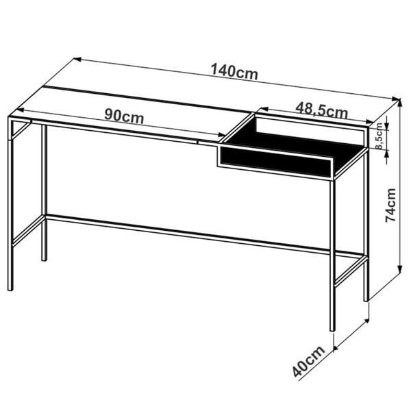 Imagem de Aparador Para Sala 140cm Est Aço York Vermont Artesano