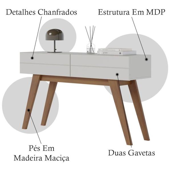 Imagem de Aparador Para Sala 2 Gavetas Noronha Off White Matte CLB