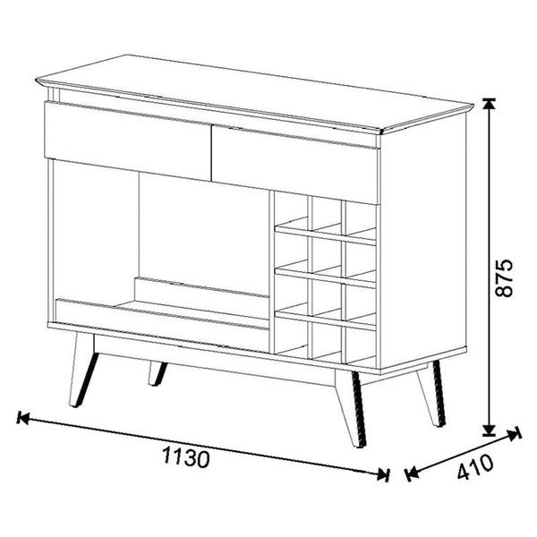 Imagem de Aparador para Sala Ambiente Classic AD Branco Acetinado - Imcal