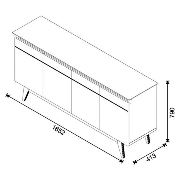 Imagem de Aparador para Sala Buffet 1.6 e Cristaleira Classic Off White - Imcal