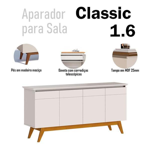 Imagem de Aparador para Sala Buffet Ambiente Classic 1.6 com Gaveta Off White - Imcal