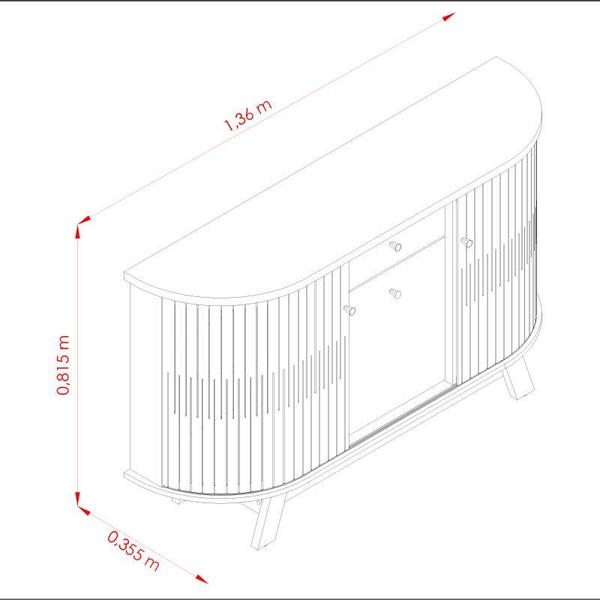 Imagem de Aparador para Sala Buffet Ambiente Monza Calacata Off White  Madetec