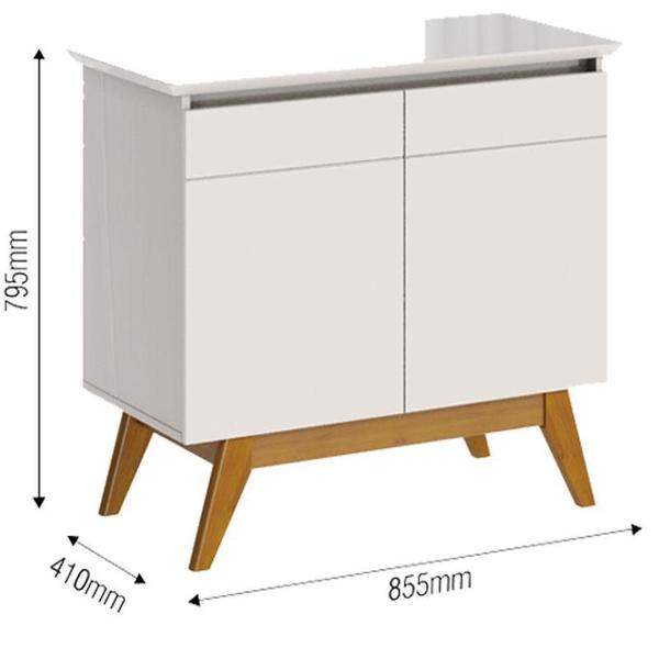 Aparador para Sala Buffet Classic 2 Portas Off White - Imcal Imagem de Aparador para Sala Buffet Classic 2 Portas Off White - Imcal
