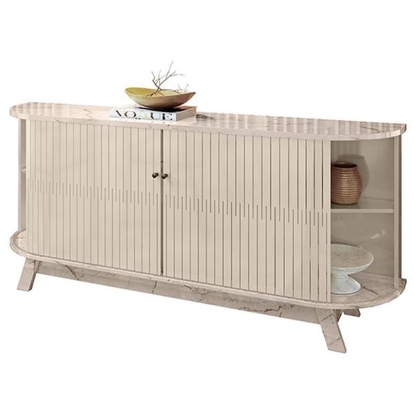Aparador para Sala Buffet Mônaco Calacata Off White Madetec Imagem de Aparador para Sala Buffet Mônaco Calacata Off White Madetec