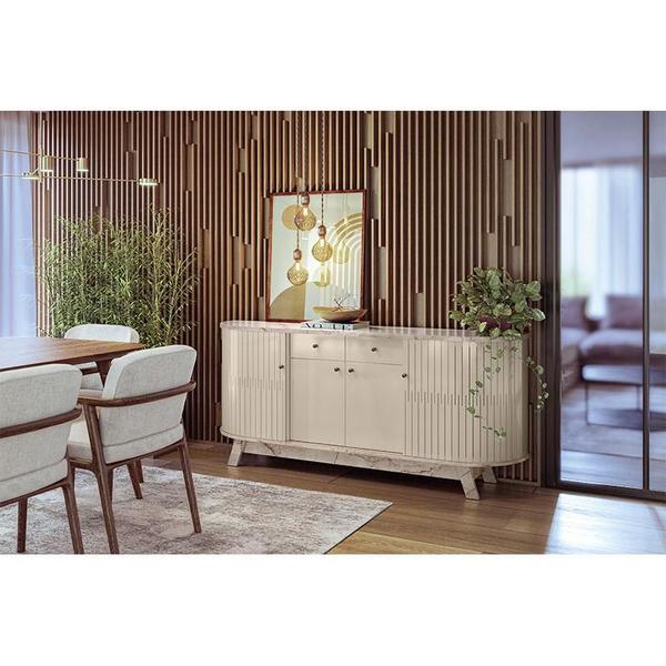 Aparador para Sala Buffet Mônaco Calacata Off White Madetec Imagem de Aparador para Sala Buffet Mônaco Calacata Off White Madetec