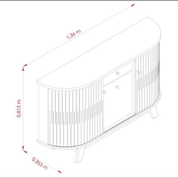 Imagem de Aparador Para Sala Buffet Monza Cumaru Opala - Madetec