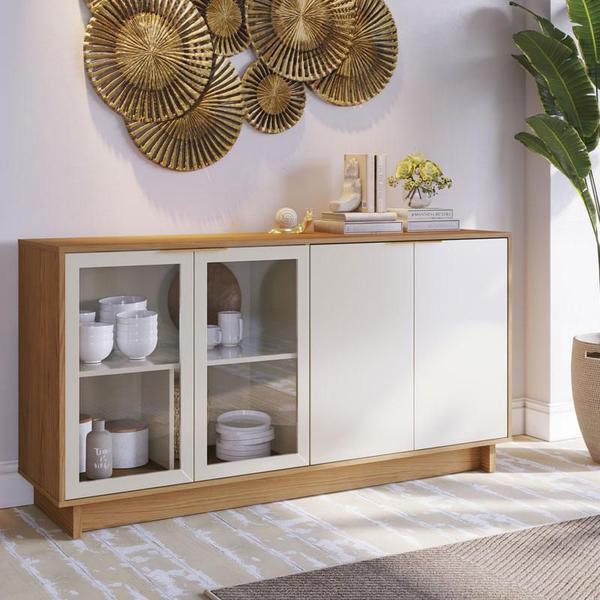 Aparador para Sala Buffet Vitória Freijó Off White Colibri Imagem de Aparador para Sala Buffet Vitória Freijó Off White Colibri