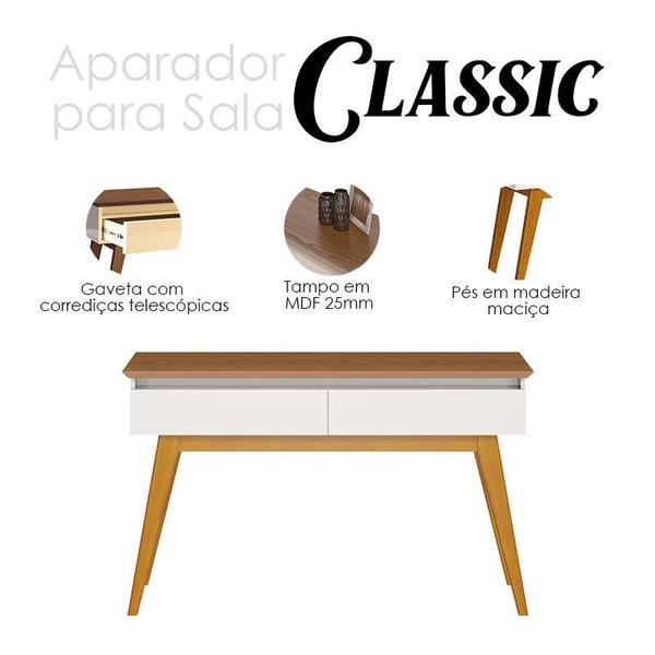 Aparador para Sala Classic Off White Freijó - Imcal Imagem de Aparador para Sala Classic Off White Freijó - Imcal