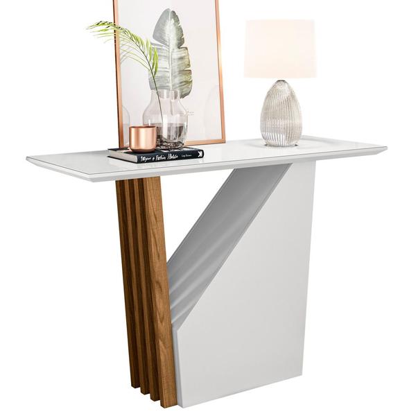 Aparador Para Sala com Tampo de Vidro Sirius N01 Ypê Off White - Lyam Decor Imagem de Aparador Para Sala com Tampo de Vidro Sirius N01 Ypê Off White - Lyam Decor