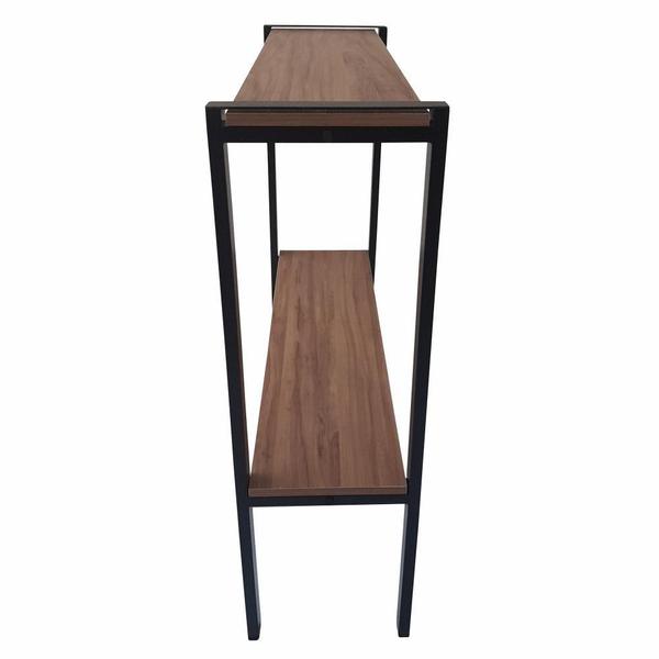 Aparador Prateleira Dupla Industrial Mônaco Mdf Amêndoa 100Cm - Belolar Imagem de Aparador Prateleira Dupla Industrial Mônaco Mdf Amêndoa 100Cm