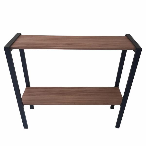 Aparador Prateleira Dupla Industrial Mônaco Mdf Amêndoa 100Cm - Belolar Imagem de Aparador Prateleira Dupla Industrial Mônaco Mdf Amêndoa 100Cm