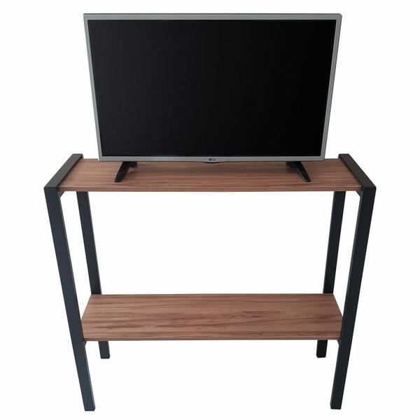 Aparador Prateleira Dupla Industrial Mônaco Mdf Amêndoa 80Cm - Belolar Imagem de Aparador Prateleira Dupla Industrial Mônaco Mdf Amêndoa 80Cm