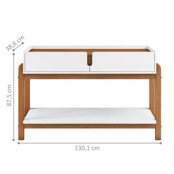 Aparador Retrô com 2 Gavetas Harman Branco Cedro - Mais de Casa Imagem de Aparador Retrô com 2 Gavetas Harman Branco Cedro