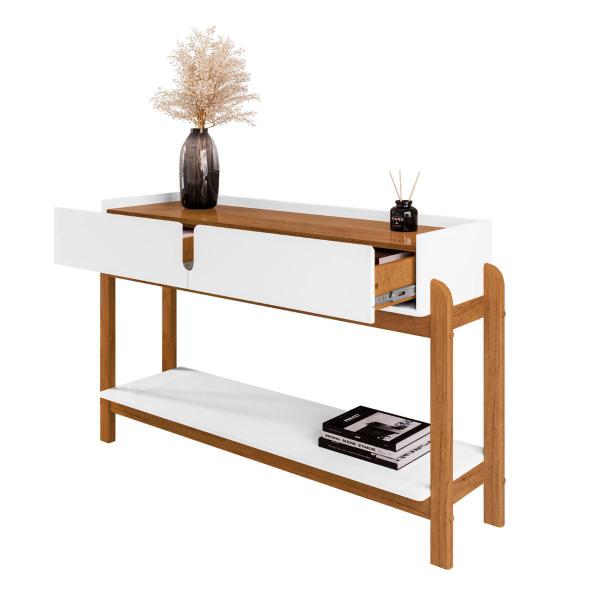 Aparador Retrô com 2 Gavetas Harman Branco Cedro - Mais de Casa Imagem de Aparador Retrô com 2 Gavetas Harman Branco Cedro
