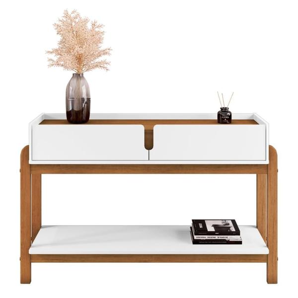 Aparador Retrô com 2 Gavetas Harman Branco Cedro - Mais de Casa Imagem de Aparador Retrô com 2 Gavetas Harman Branco Cedro