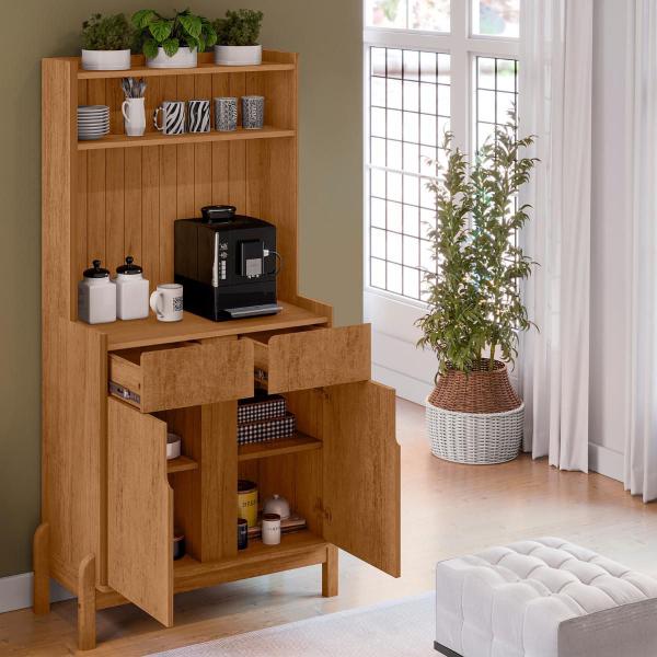 Aparador Sala de Estar Armário Buffet Ripado para Cozinha Cantinho Do Café Lizz - Cedro - CASA D Imagem de Aparador Sala de Estar Armário Buffet Ripado para Cozinha Cantinho Do Café Lizz - Cedro