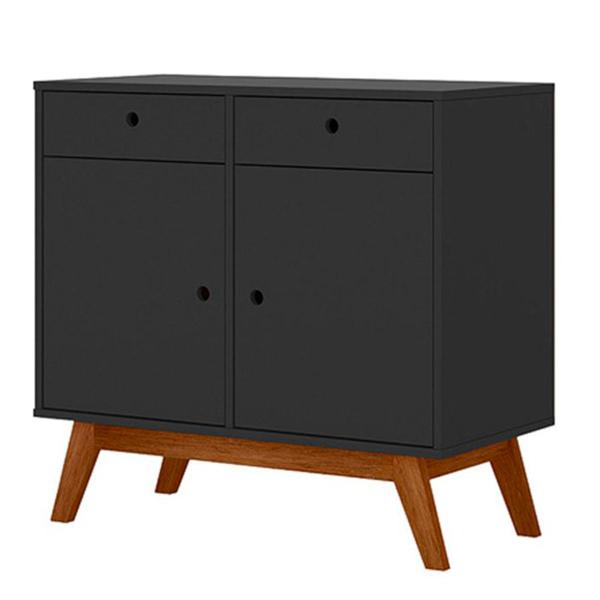Aparador Windsor 90 2 Portas 2 Gavetas Preto - Olivar Móveis Imagem de Aparador Windsor 90 2 Portas 2 Gavetas Preto - Olivar Móveis