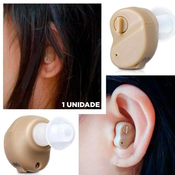 Imagem de Aparelho Auditivo Bege Mini Amplificador para Surdez em Adultos